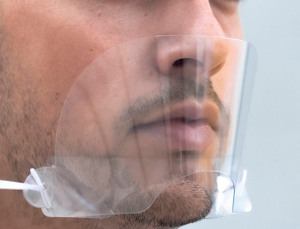 BLANCA - Pantalla protectora buconasal leiban con protector para barbilla material pet 17x8,5 cm (Ref. 2573)