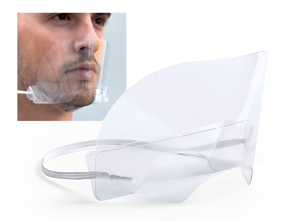BLANCA - Pantalla protectora buconasal leiban con protector para barbilla material pet 17x8,5 cm (Ref. 2573)