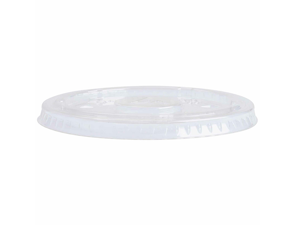 BLANCA - Tapa de plastico biodegradable para vaso de 195/220 cc paquete de 100 unidades (Ref. 102845)