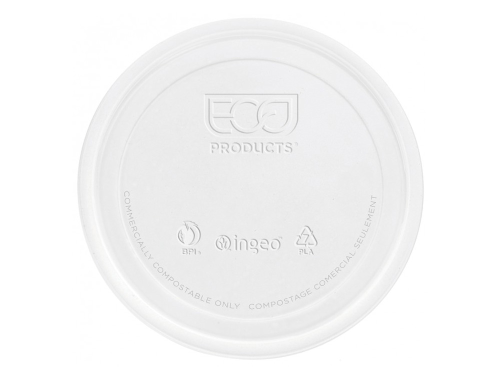 BLANCA - Tapa de plastico biodegradable para vaso de 290 cc paquete de 100 unidades (Ref. 102846)