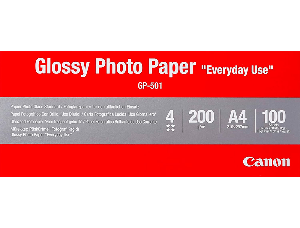 CANON - Papel foto A4 brillante 200gr/m2 paquete 100 hojas (Ref. 0775B001)