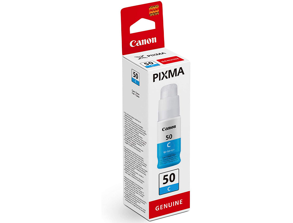 CANON - Tinta gi-50c para pixma g5050/g6050/g7050/gm2050/ gm4050 cian 7700 paginas (Ref. 3403C001)