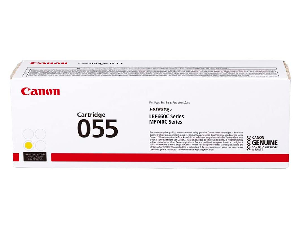 CANON - Toner 055 lbp664cdw / mf745cdw / i-sensys lbp663cdw / lbp664cx / mf742cdw amarillo 2100 paginas (Ref. 3013C002)
