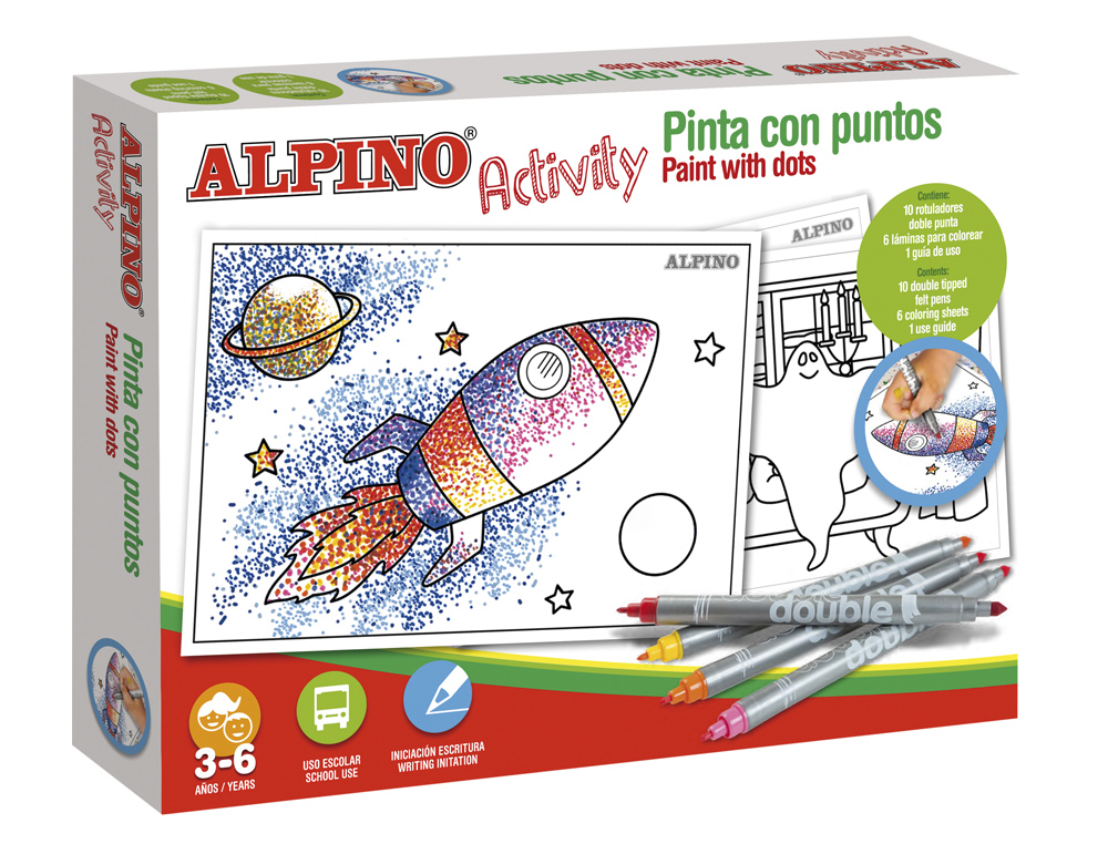 ALPINO - Juego didactico activity pinta con puntos (Ref. AC000002)