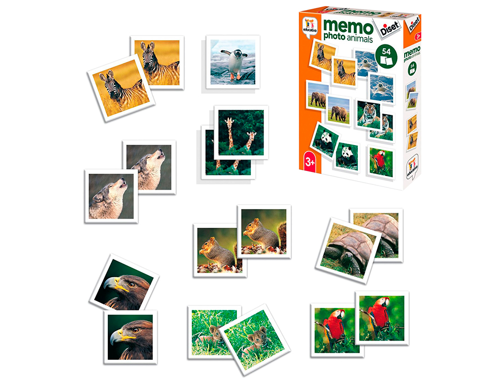 DISET - Juego didactico memo photo animals (Ref. 68941)