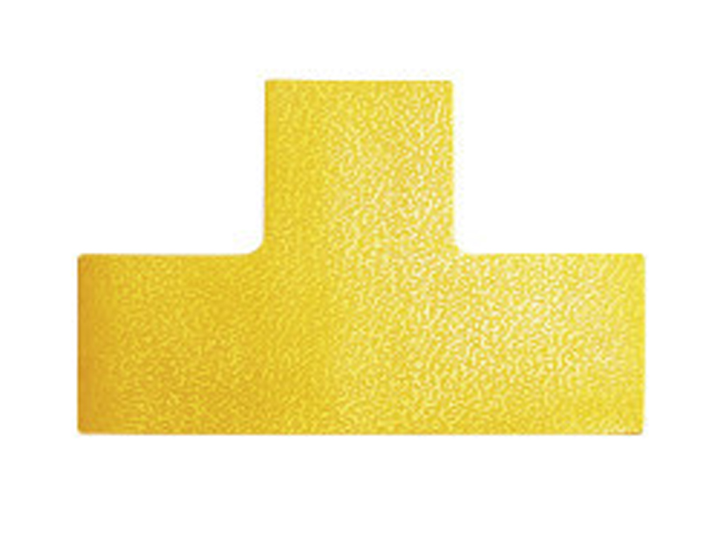 DURABLE - Simbolo adhesivo pvc forma t para delimitacion suelo amarillo 150x100x0,7 mm pack de 10 unidades (Ref. 1700-04)