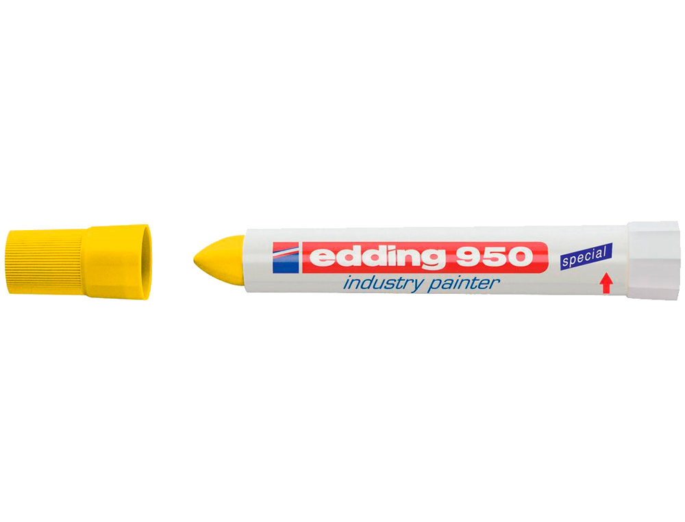 EDDING - Rotulador permanente 950 pasta opaca amarilla punta redonda 10 mm para superficies oxidadas o (Ref. 950-005)
