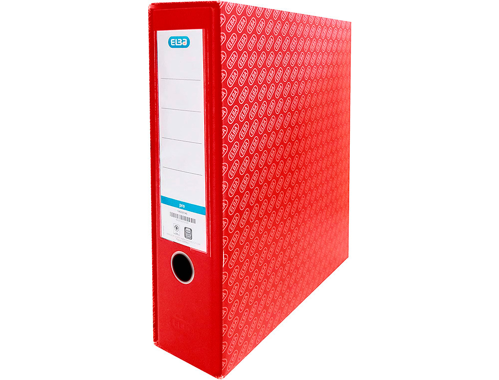 ELBA - Caja archivador de palanca carton forrado din A4 lomo 85 mm rojo (Ref. 100580156)