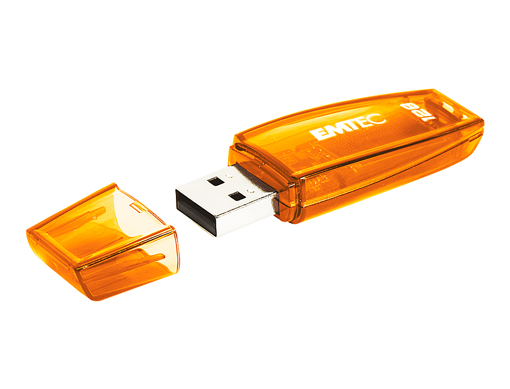 EMTEC - Memoria usb flash c410 128 gb 2.0 naranja (Ref. E144928) (Canon L.P.I. 0,24€ Incluido)
