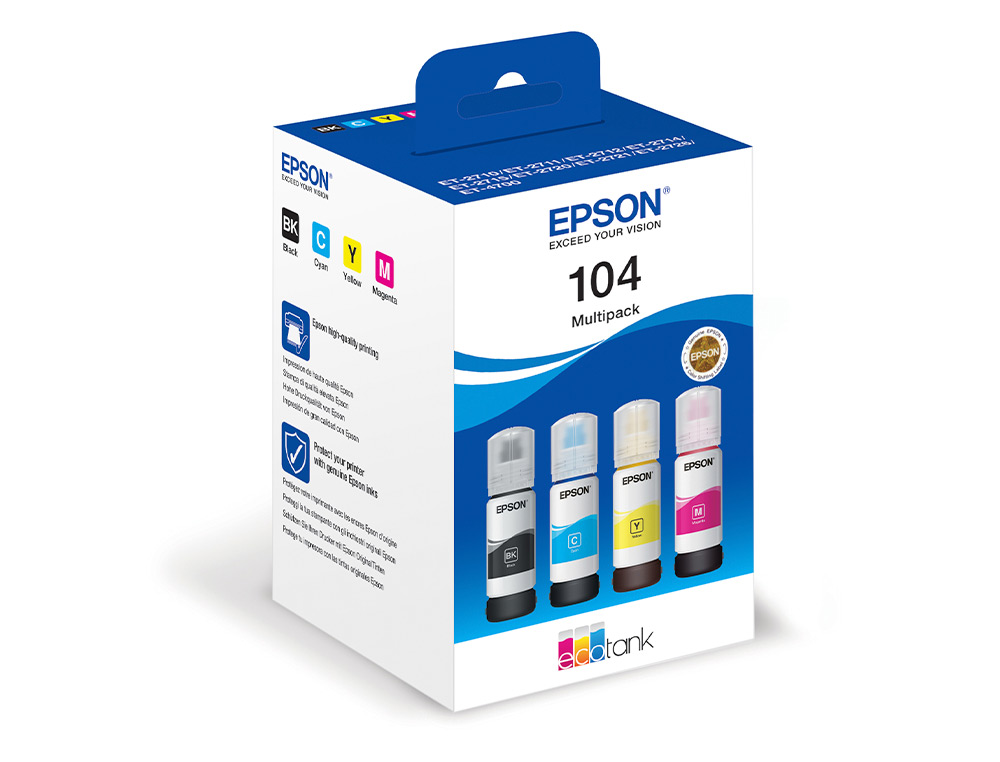 EPSON - Ink-jet /104 4 clr multipack (bk / c / m / y)/ecotank et-2710 / et-2711 / et-2712 / et-2714 / et-2715 (Ref. C13T00P640)