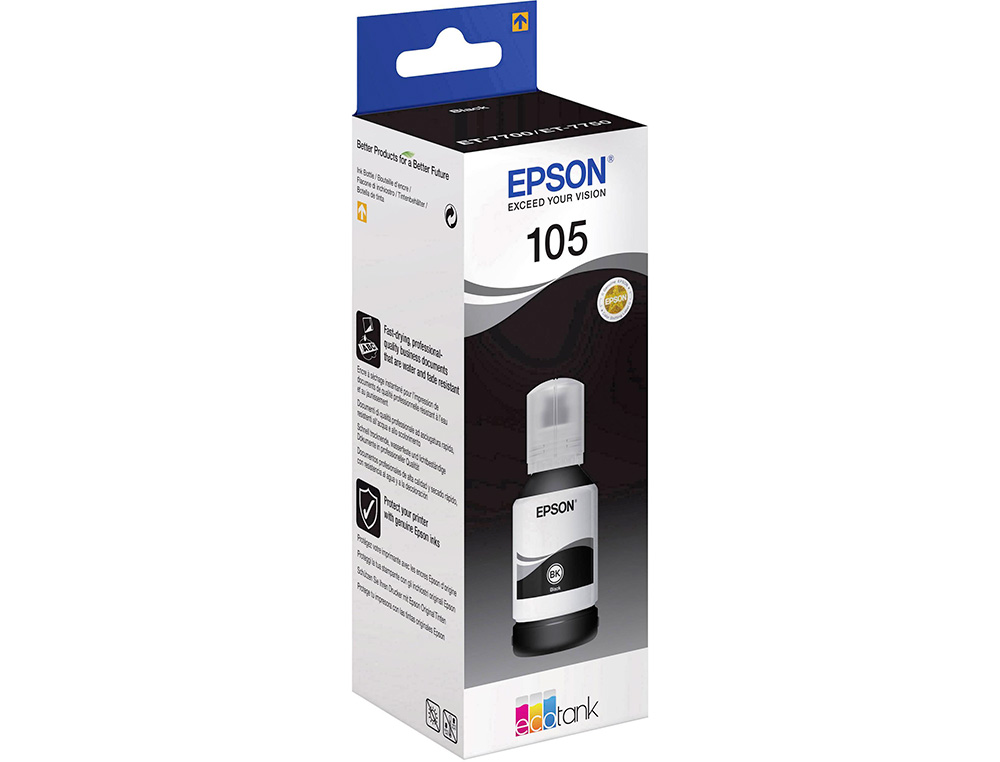 EPSON - Ink-jet 105 ecotank negro ink bottle et-7700 / et-7750 (Ref. C13T00Q140)