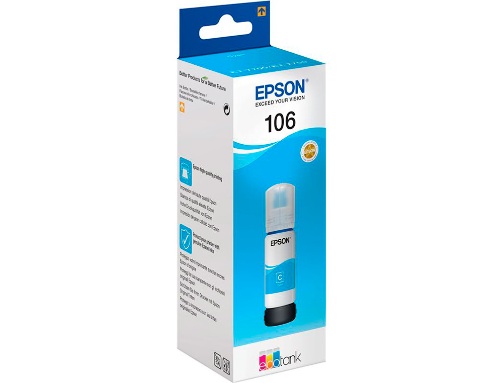 EPSON - Ink-jet 106 ecotank cian ink bottle et-7700 / et-7750 (Ref. C13T00R240)