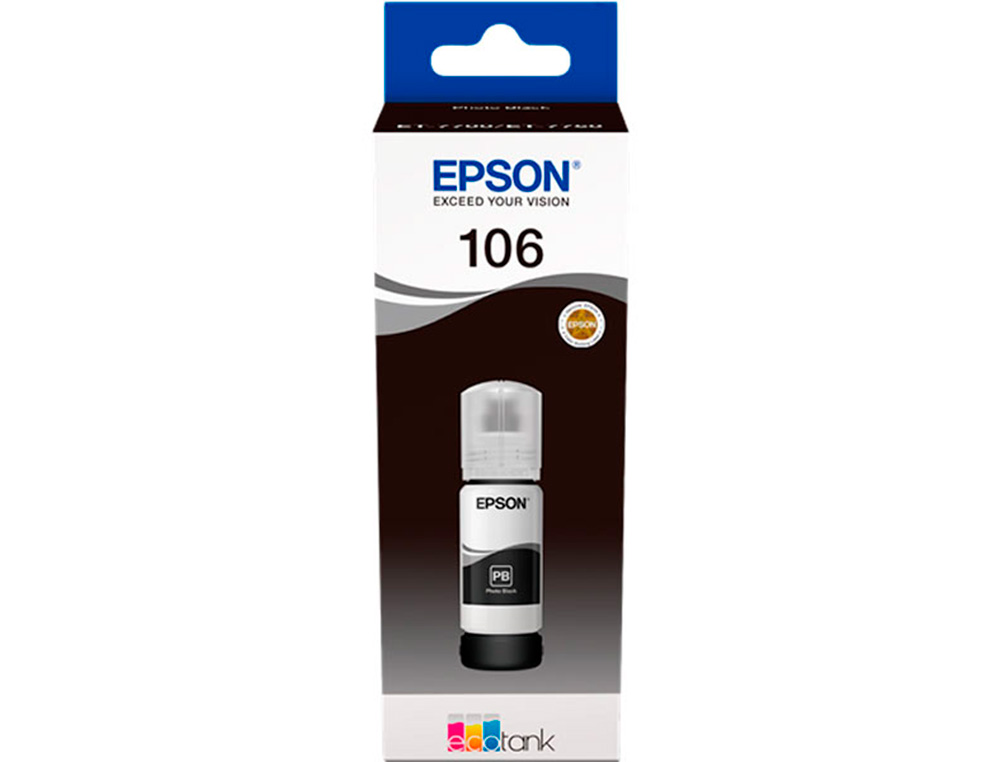 EPSON - Ink-jet 106 ecotank photo negro ink bottle et-7700 / et-7750 (Ref. C13T00R140)
