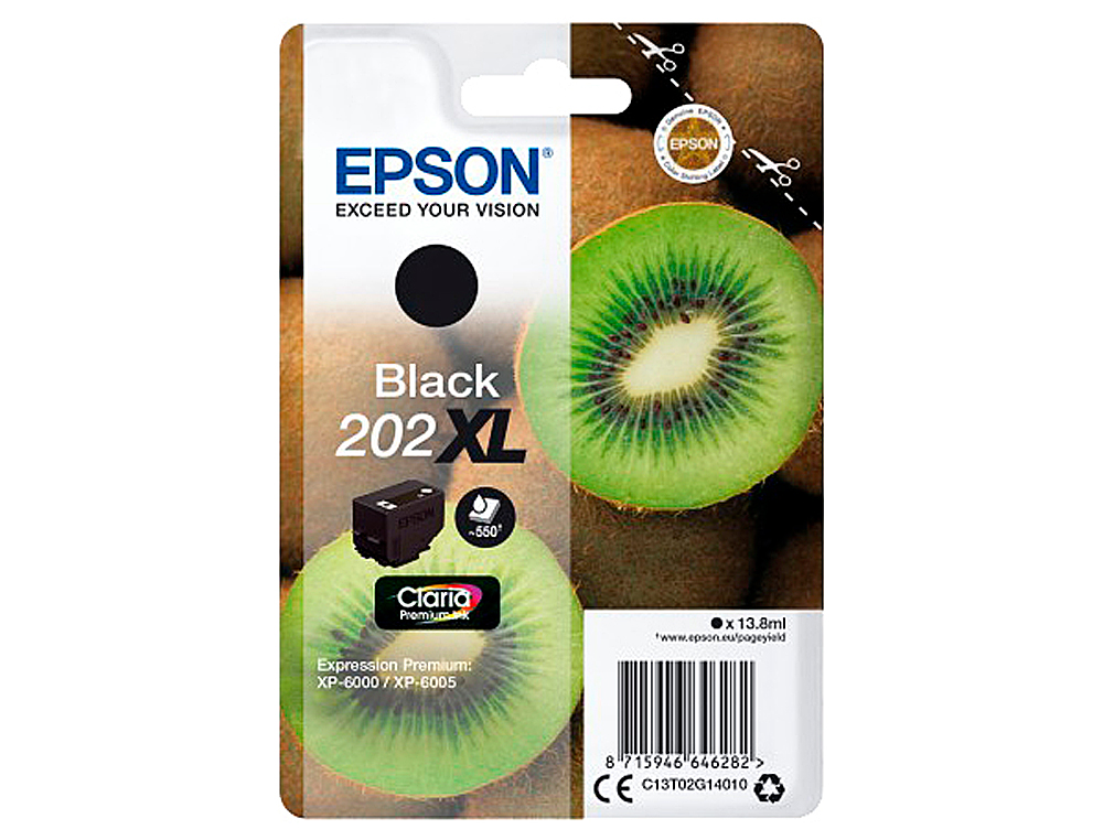 EPSON - Ink-jet 202 xl xp-6000 / xp-6005 / xp-6100 / xp-6105 photo negro 800 pag (Ref. C13T02H14010)