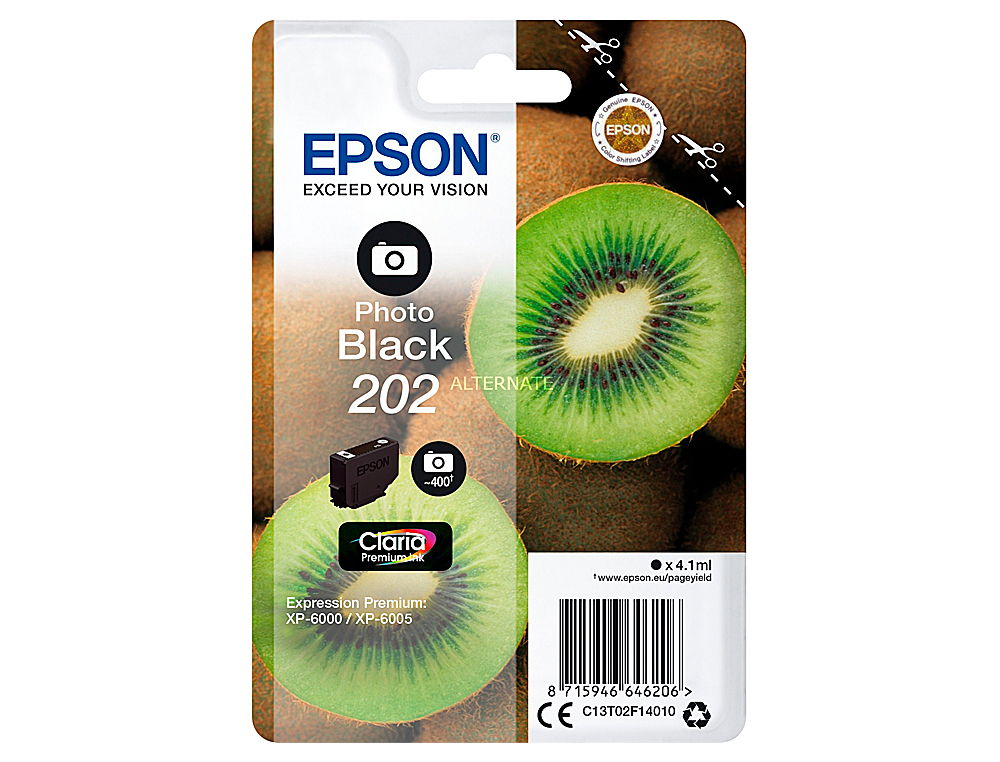 EPSON - Ink-jet 202 xp-6000 / xp-6005 / xp-6100 / xp-6105 photo negro 400 pag (Ref. C13T02F14010)