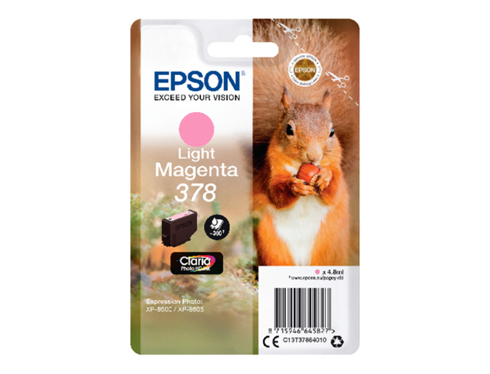EPSON - Ink-jet 378 expression home xp-8605 / 8606 / xp-15000 / xp-8500 / 8505 magenta claro 360 pag (Ref. C13T37864010)