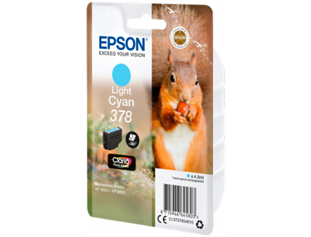 EPSON - Ink-jet 378 xl expression home xp-8605 / 8606 / xp-15000 / xp-8500 / 8505 cian claro 830 pag (Ref. C13T37954010)