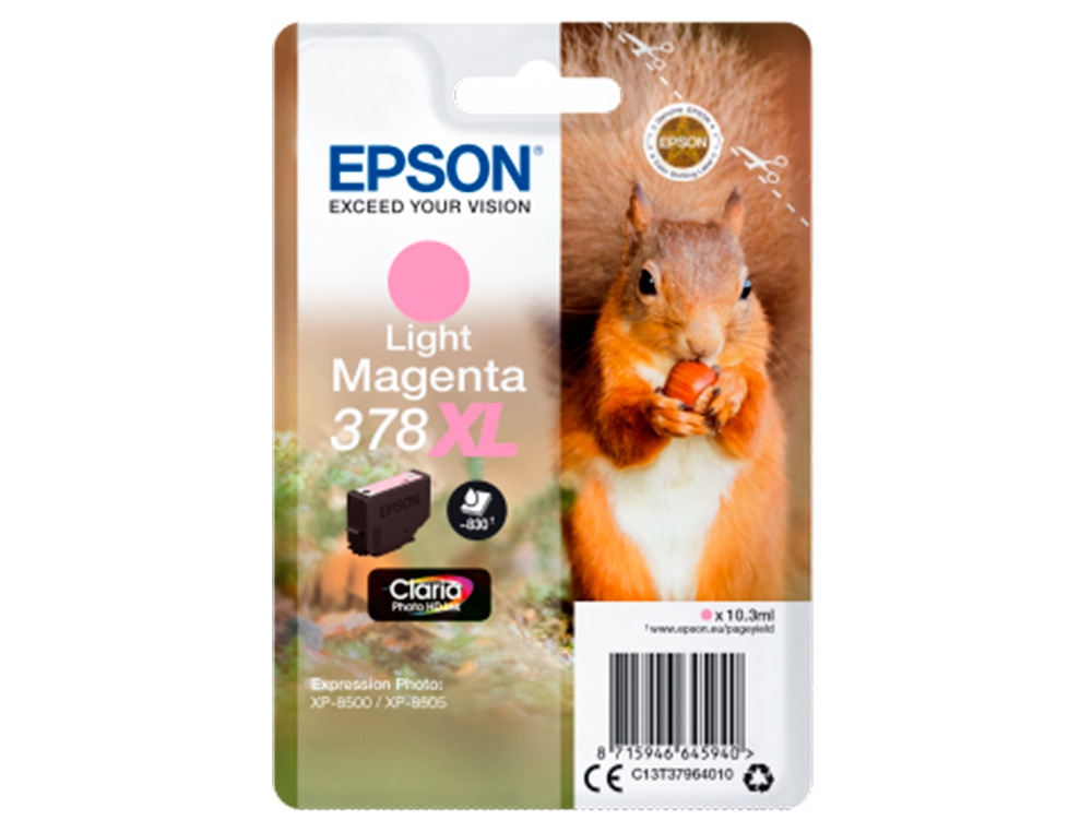 EPSON - Ink-jet 378 xl expression home xp-8605 / 8606 / xp-15000 / xp-8500 / 8505 magenta claro 830 pag (Ref. C13T37964010)