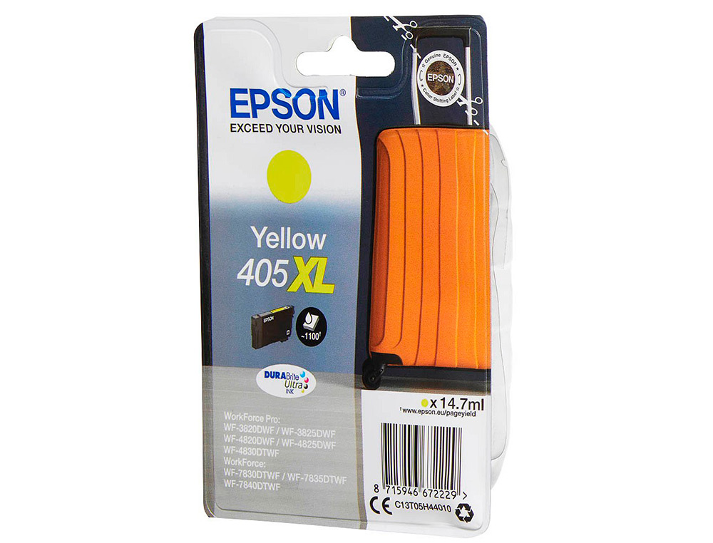 EPSON - Ink-jet 405 xl wf-3820dwf / wf-4820dwf / wf-7830dtwf / wf-7840dtwf alta capacidad amarillo (Ref. C13T05H44010)