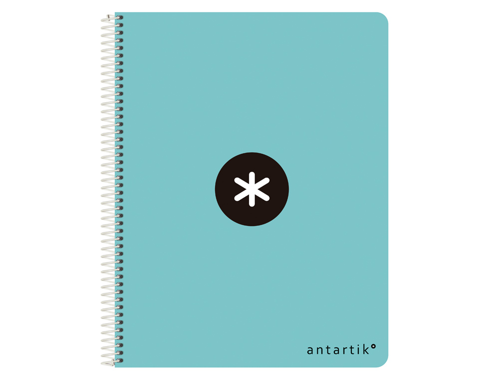 ANTARTIK - Cuaderno espiral liderpapel A4 micro tapa dura 80h 100 gr cuadro 5mm sin bandas 4 taladros color menta (Ref. KB01)