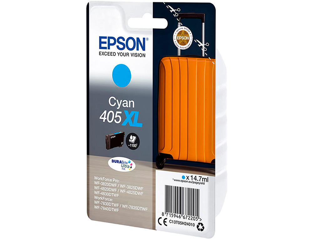 EPSON - Ink-jet 405 xl wf-3820dwf / wf-4820dwf / wf-7830dtwf / wf-7840dtwf alta capacidad cian (Ref. C13T05H24010)
