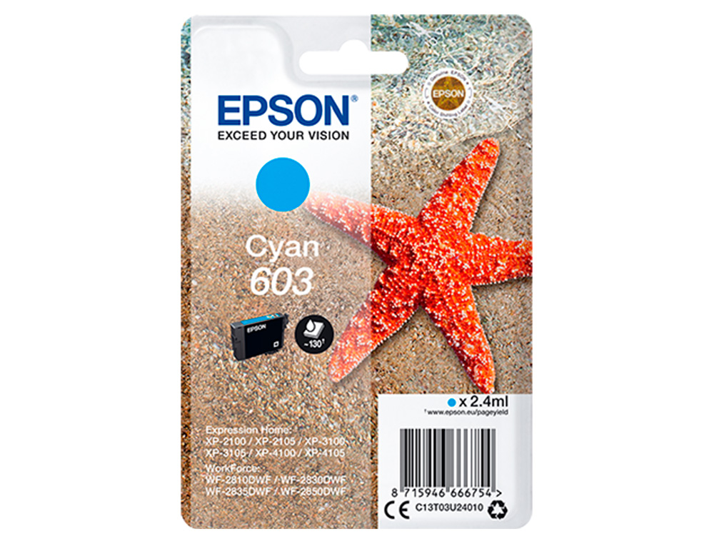 EPSON - Ink-jet cian std estrella de mar 1 603 rf / am single (Ref. C13T03U24020)