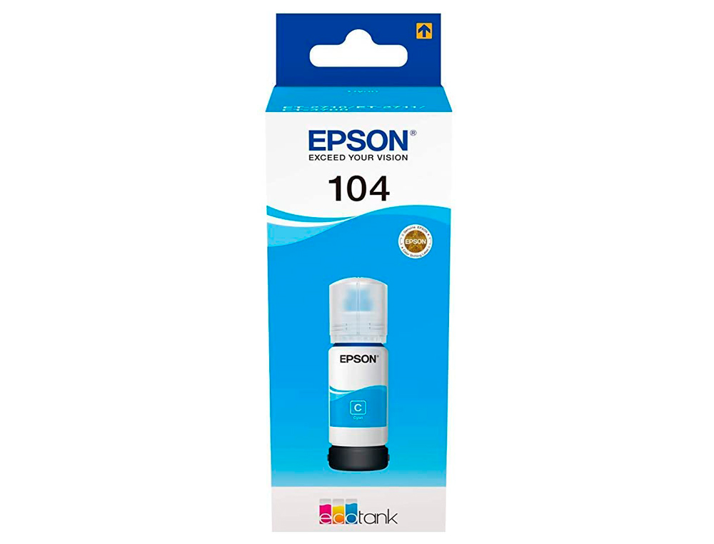 EPSON - Ink-jet ecotank 104 et-2710 / 2711 / 2712 / 2720 / 2726 / 4700 cian 7500 paginas (Ref. C13T00P240)
