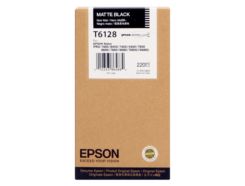 EPSON - Ink-jet gf stylus photo 7450/9450/ 7400/9400/7880/ 9880/7800/9800 negro mate alta capacidad</ (Ref. C13T612800)