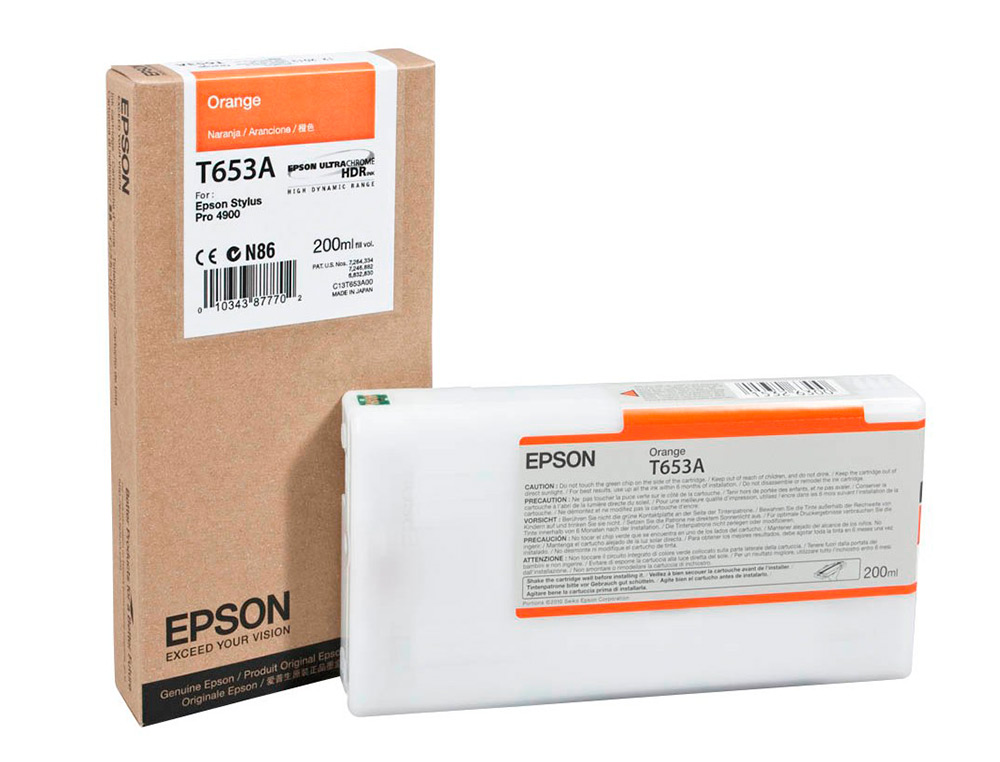 EPSON - Ink-jet gf stylus pro-4900 naranja 200 ml (Ref. C13T653A00)
