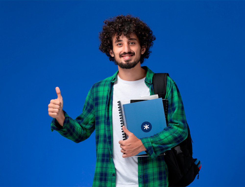 ANTARTIK - Cuaderno espiral liderpapel A4 micro tapa forrada 80h 90 gr cuadro 5mm 1 banda 4 taladros azul oscuro (Ref. KB27)