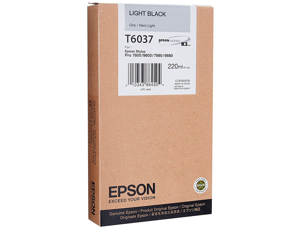 EPSON - Ink-jet gf stylus pro 7880/9880 negro claro (Ref. C13T603700)