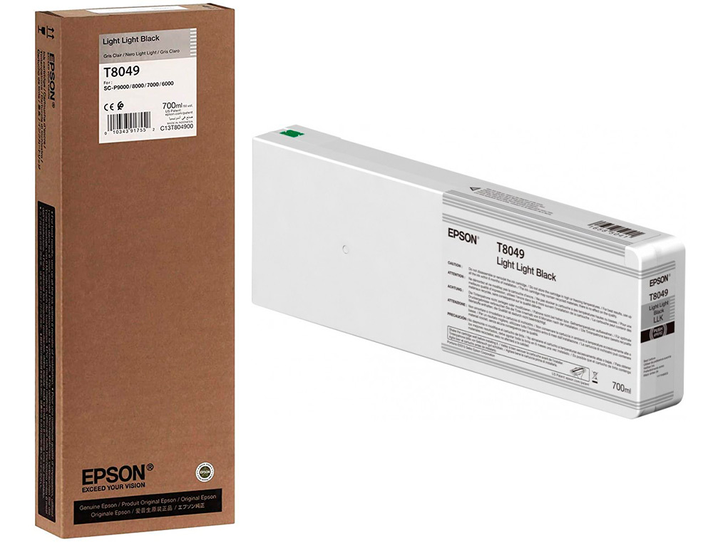 EPSON - Ink-jet gf surecolor serie sc-p gris claro ultrachrome hdx/hd 700ml (Ref. C13T804900)