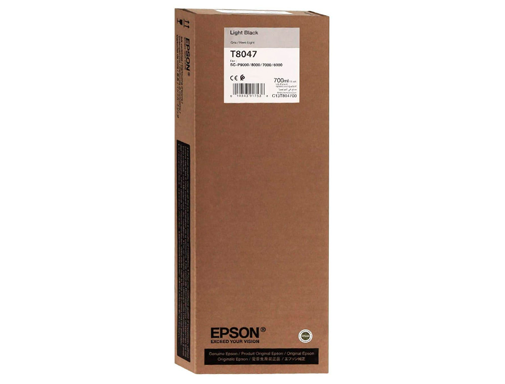 EPSON - Ink-jet gf surecolor serie sc-p gris ultrachrome hdx/hd 700ml (Ref. C13T804700)