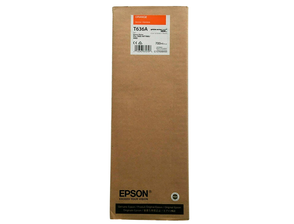 EPSON - Ink-jet gf surecolor serie sc-p naranja ultrachrome hdx/hd 700ml (Ref. C13T804A00)