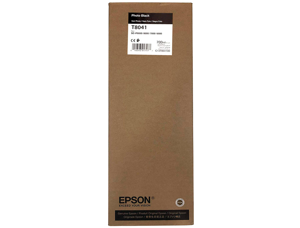 EPSON - Ink-jet gf surecolor serie sc-p negro photo ultrachrome hdx/hd 700ml (Ref. C13T804100)