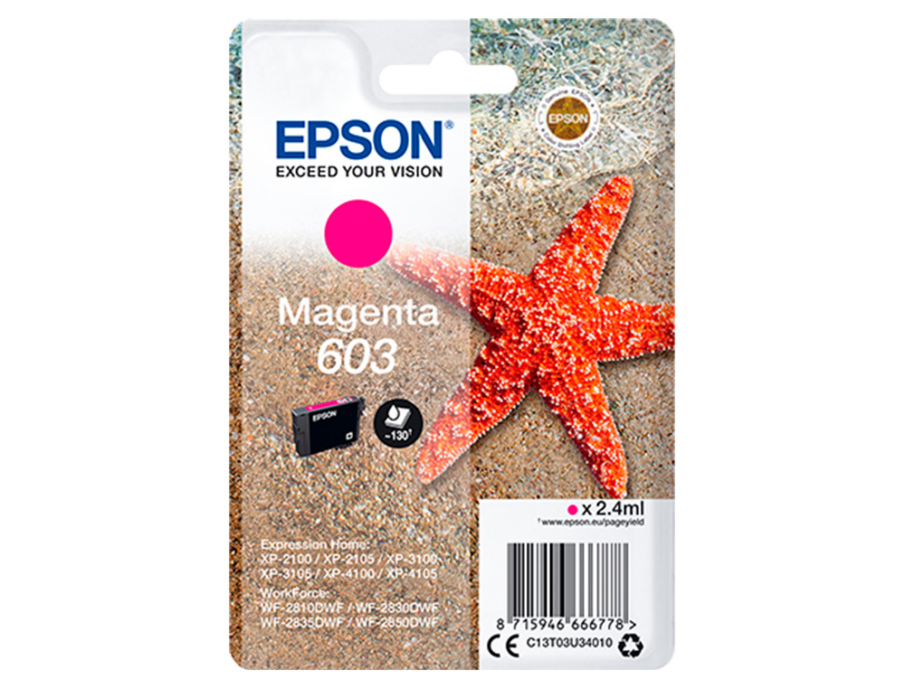 EPSON - Ink-jet magenta std estrella de mar 1 603 rf / am single (Ref. C13T03U34020)