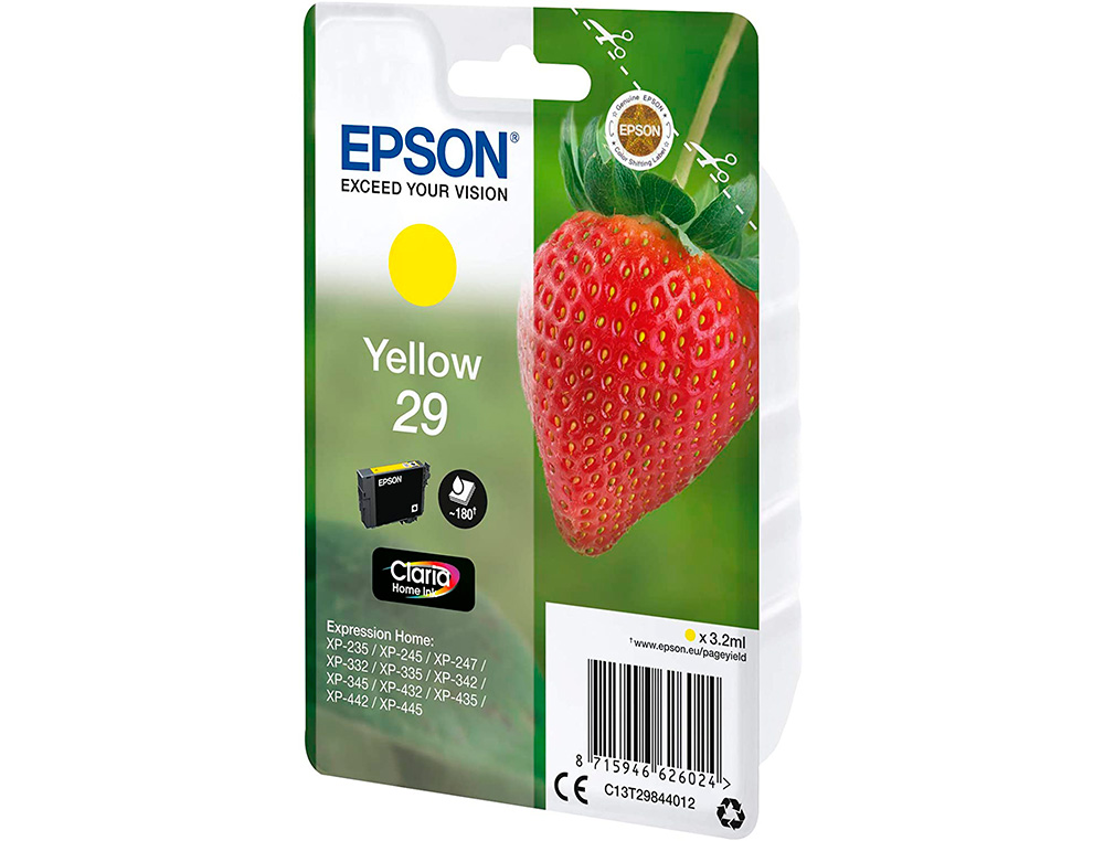 EPSON - Ink-jet singlepack amarillo 29 claria home ink fresa rf+am (Ref. C13T29844022)