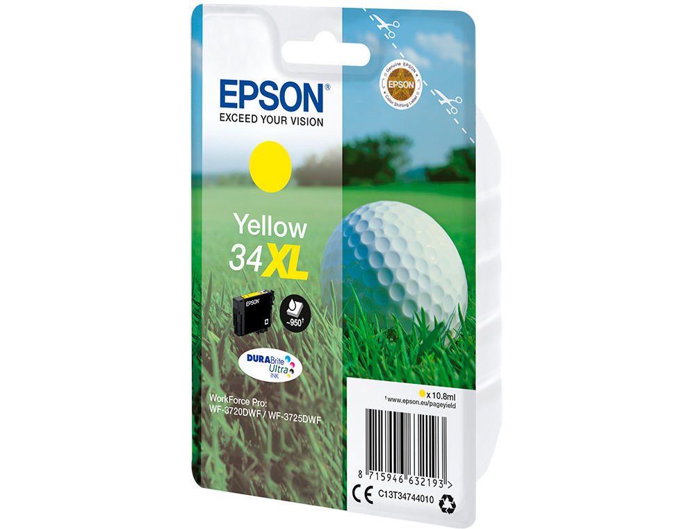 EPSON - Ink-jet singlepack amarillo 34xl durabrite ultra ink (Ref. C13T34744010)