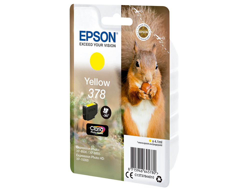 EPSON - Ink-jet singlepack amarillo 378 claria photo hd ink (Ref. C13T37844010)