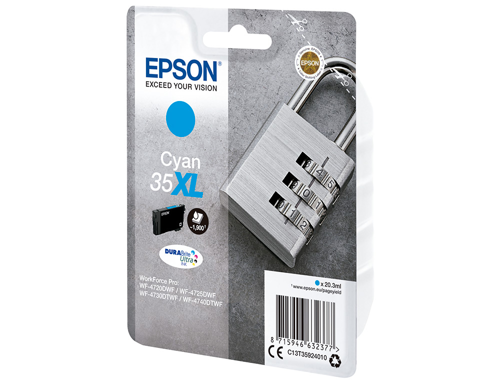 EPSON - Ink-jet singlepack cian 35xl durabrite ultra ink (Ref. C13T35924010)