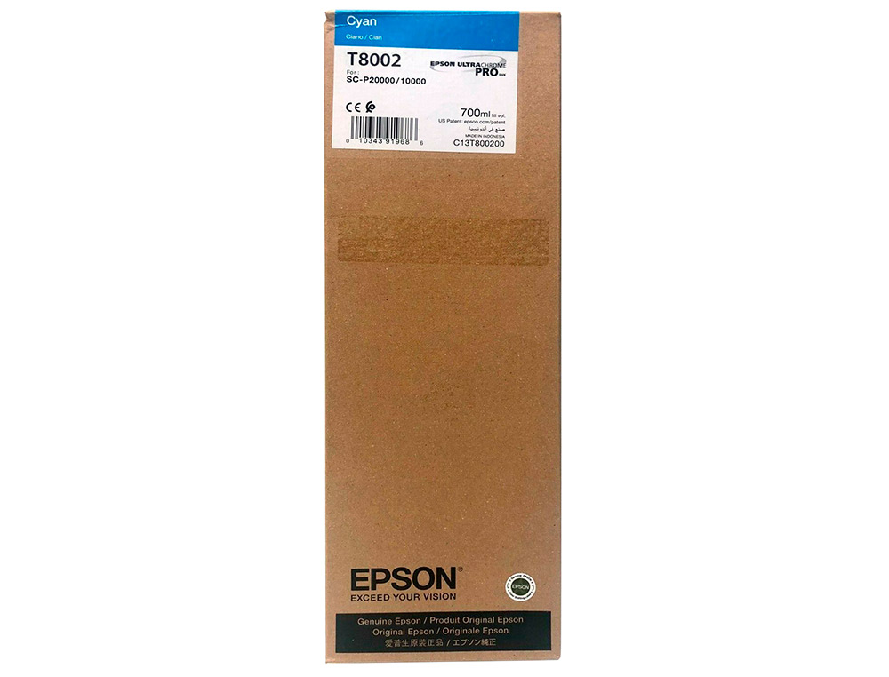 EPSON - Ink-jet singlepack cian t800200 ultrachrome pro 700ml (Ref. C13T800200)