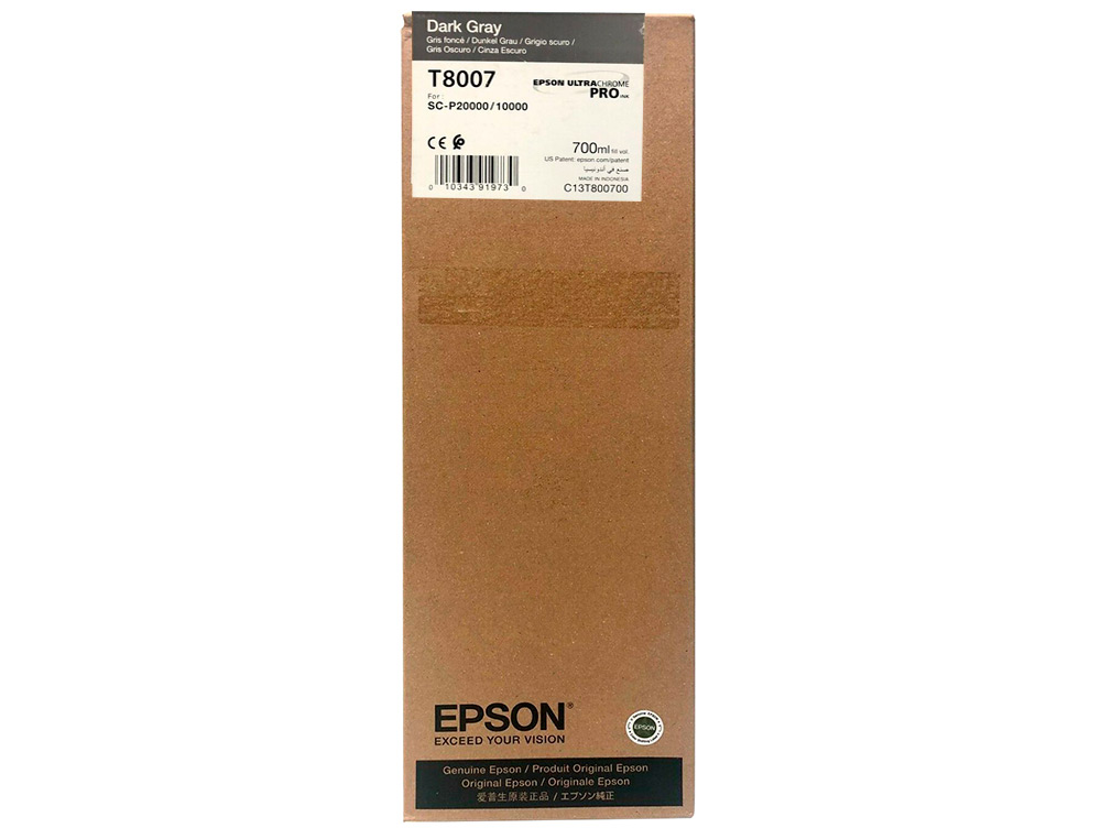 EPSON - Ink-jet singlepack dark gray t800700 ultrachrome pro 700ml (Ref. C13T800700)