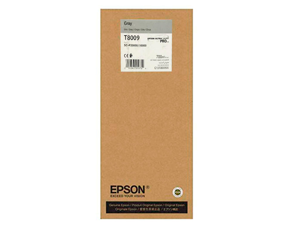 EPSON - Ink-jet singlepack gray t800900 ultrachrome pro 700ml (Ref. C13T800900)