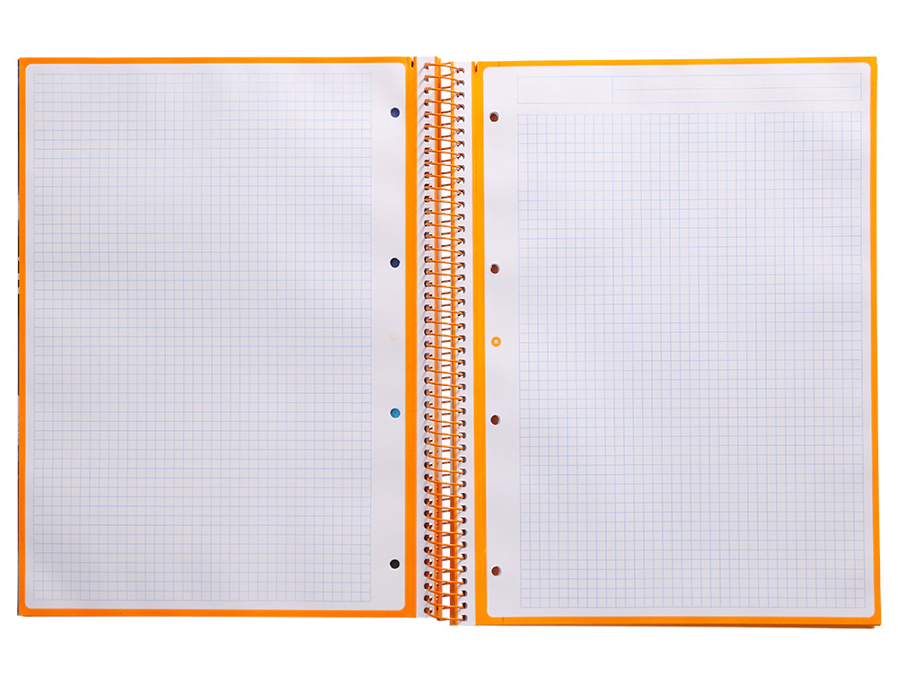 ANTARTIK - Cuaderno espiral liderpapel A4 micro tapa forrada 80h 90 gr cuadro 5mm 1 banda 4 taladros mostaza (Ref. KB21)