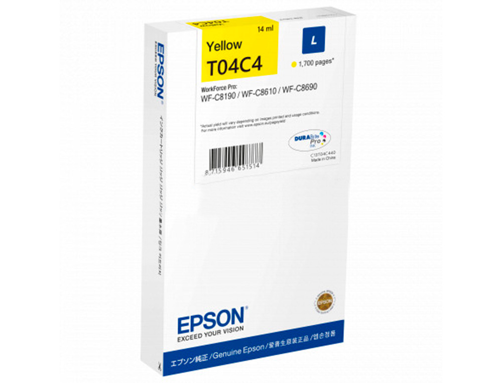 EPSON - Ink-jet t04c4 amarillo 1700 paginas (Ref. C13T04C440)