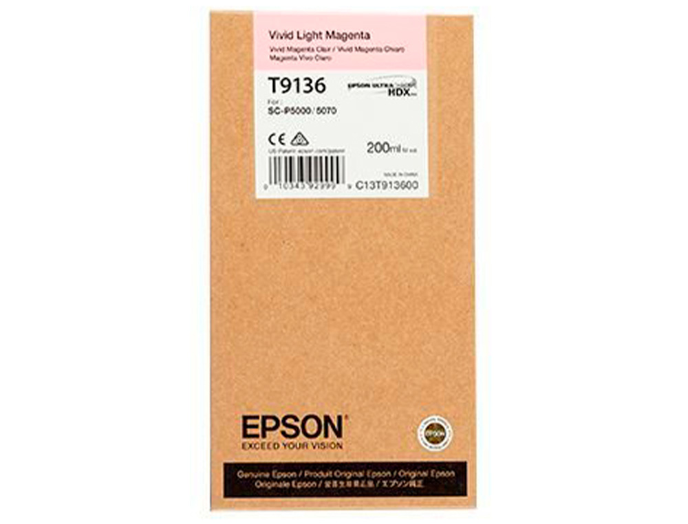 EPSON - Ink-jet t9136 vivid light magenta ink 200ml (Ref. C13T913600)