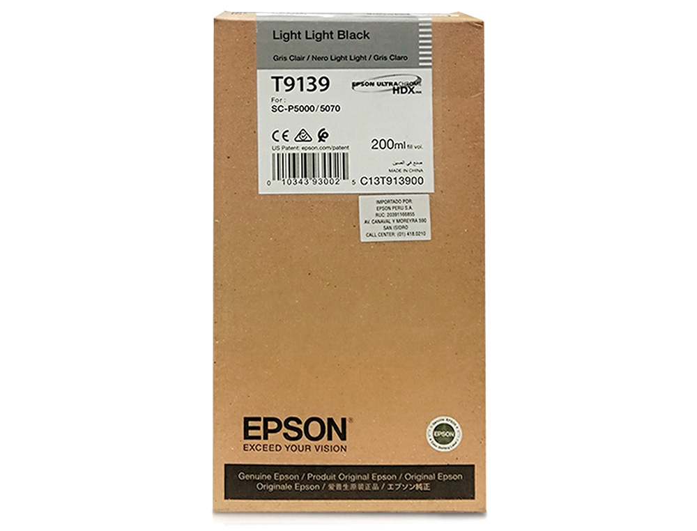 EPSON - Ink-jet t9139 light light negro ink 200ml (Ref. C13T913900)