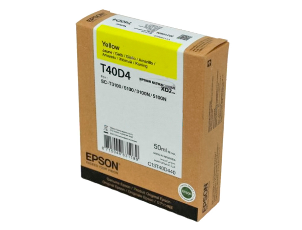 EPSON - Ink-jet ultrachrome xd2 amarillo t40d440 sc-t3100 / sc-t5100 50 ml (Ref. C13T40D440)