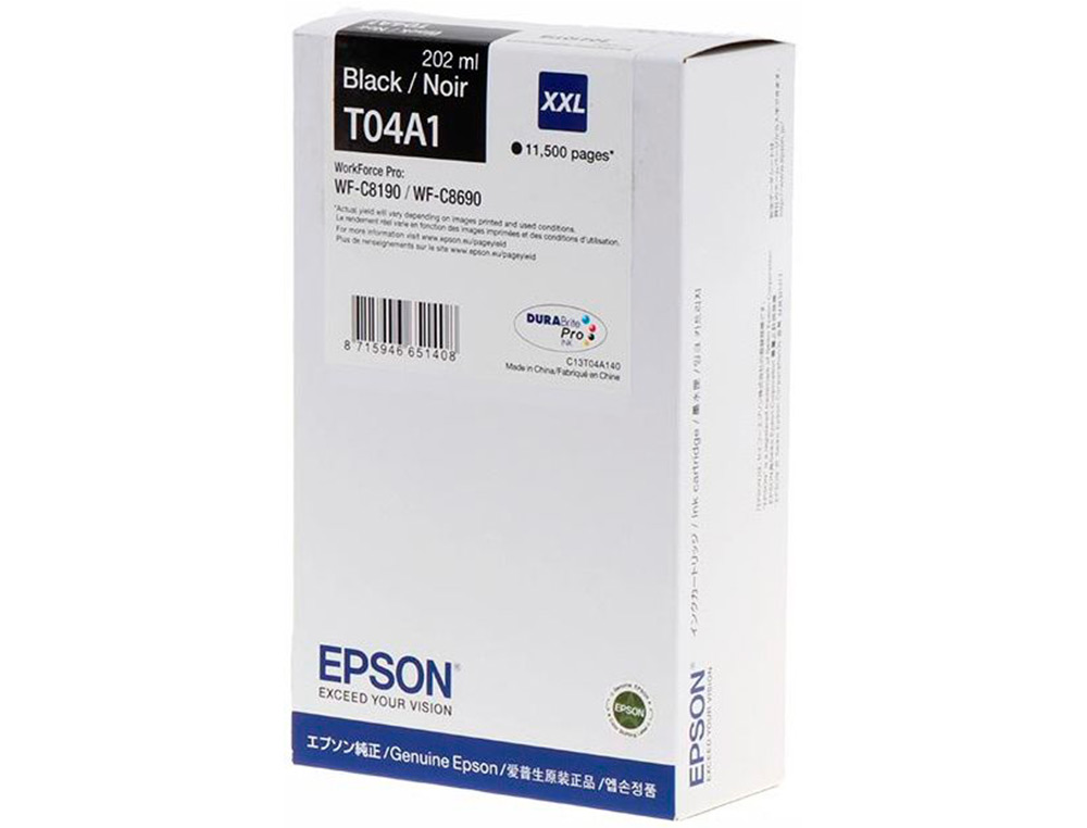 EPSON - Ink-jet wf-c8190 / wf-c8690 xxl negro (Ref. C13T04A140)