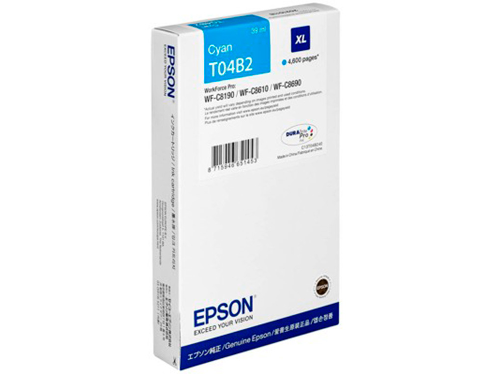 EPSON - Ink-jet workforce pro wf-c8610dwf/ wf-c8690 series / wf-c8190 series cian 4600 paginas (Ref. C13T04B240)